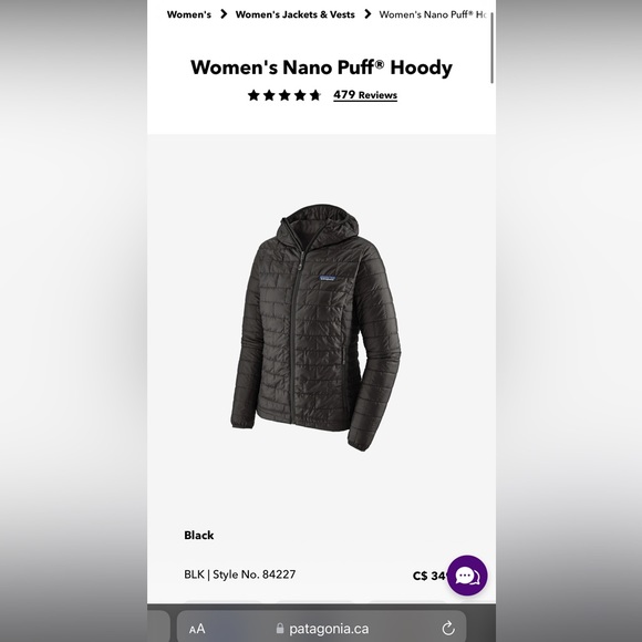 SOLD / Patagonia Women’s Nano Puff Hoodie jacket - Picture 8 of 8
